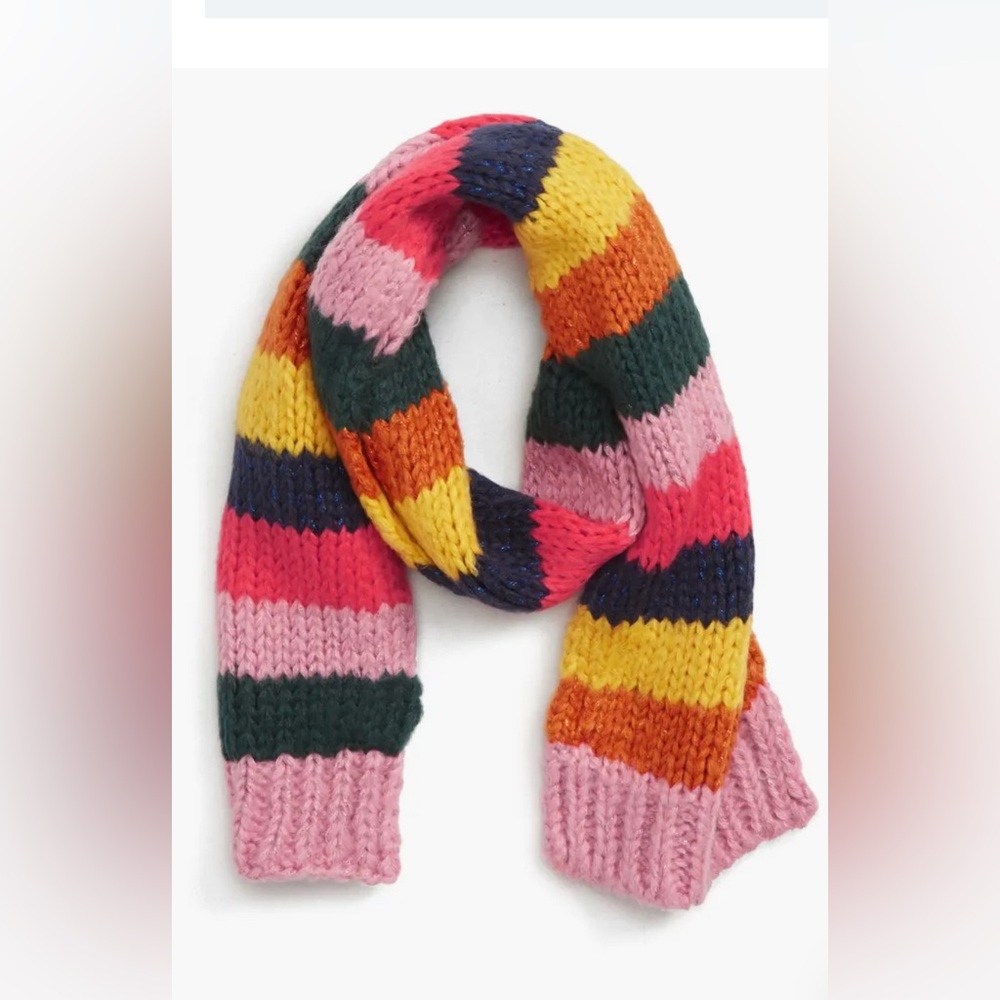 Mini Boden NWT Rainbow Knit Kids Scarf